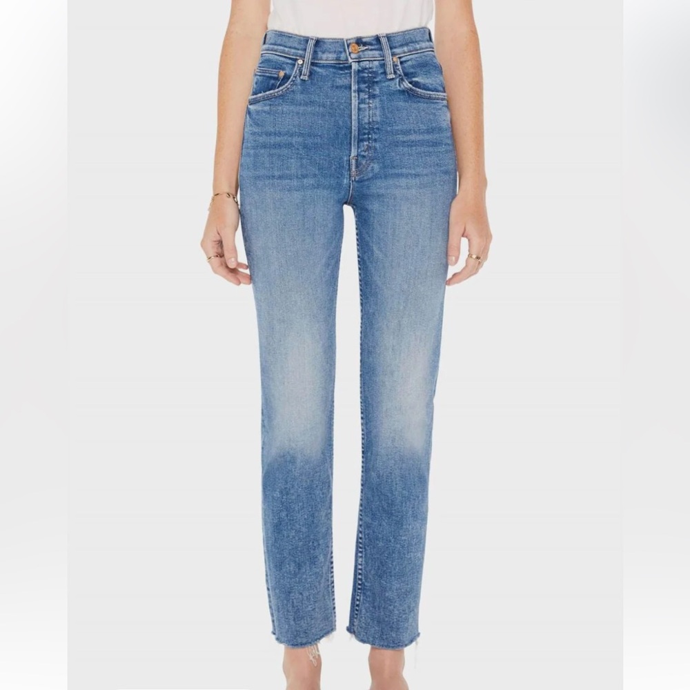Mother The Tomcat Ankle Fray Kitty Corner Wash Size 27 High Rise‎ Straight Leg